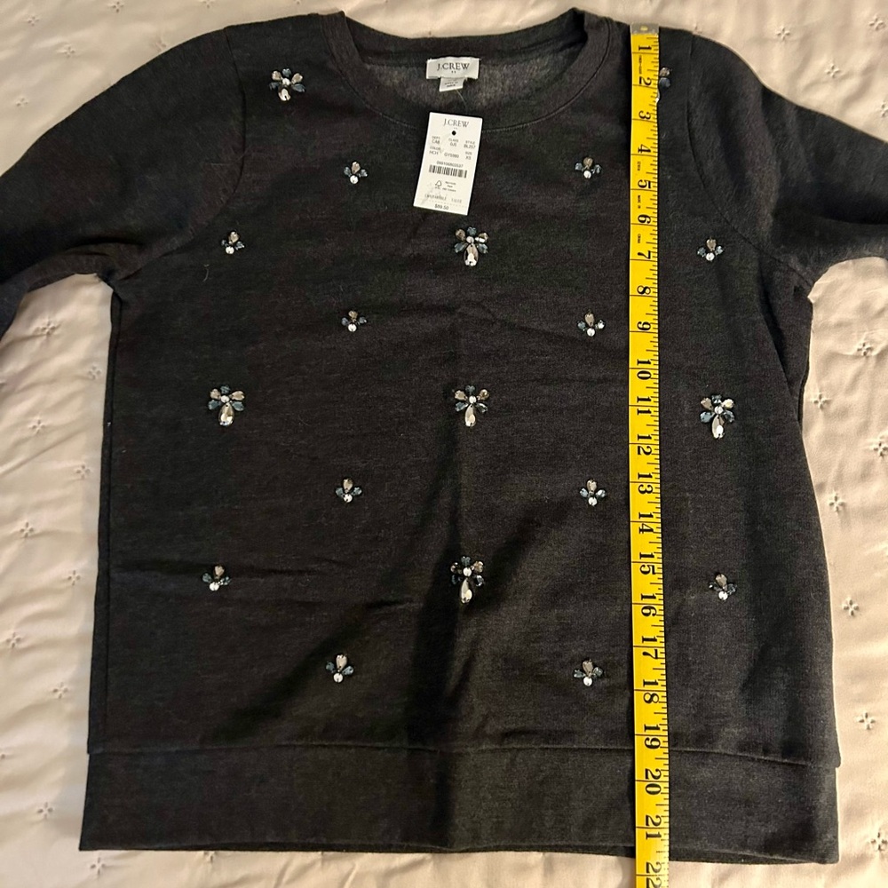 J.Crew Embellished Sweatshirt Size XS New With Tags! - Picture 4 of 10
